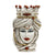 CALTAGIRONE: Moorish Sicilian Head Vase - Woman Antiqued White glaze with 24 Carats Gold Accents (Extra Large)