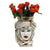 CALTAGIRONE: Moorish Sicilian Head Vase - Woman Antiqued White glaze with 24 Carats Gold Accents (Extra Large)