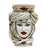 CALTAGIRONE: Moorish Sicilian Head Vase - Woman Antiqued White glaze with 24 Carats Gold Accents (Extra Large)