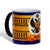 SUBLIMART: Palio di Siena Porcelain printed mug - Blue Handle & Rim - Design by Mario Bruno - AQUILA (Eagle)