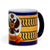 SUBLIMART: Palio di Siena Porcelain printed mug - Blue Handle & Rim - Design by Mario Bruno - AQUILA (Eagle)