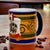 SUBLIMART: Palio di Siena Porcelain printed mug - Blue Handle & Rim - Design by Mario Bruno - BRUCO (Caterpillar)