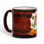 SUBLIMART: Palio di Siena Porcelain printed mug - Brown Handle & Rim - Design by Mario Bruno - CIVETTA (Owl)