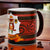 SUBLIMART: Palio di Siena Porcelain printed mug - Brown Handle & Rim - Design by Mario Bruno - CIVETTA (Owl)