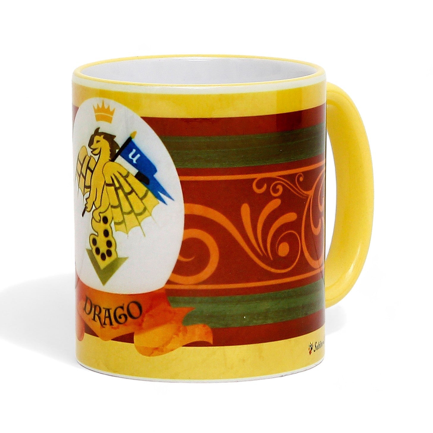 SUBLIMART: Palio di Siena Porcelain printed mug Set of 4 bundle: CIVETTA+LUPA+AQUILA+DRAGO