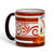 SUBLIMART: Palio di Siena Porcelain printed mug - Brown Handle & Rim - Design by Mario Bruno - GIRAFFA (Giraffe)