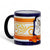 SUBLIMART: Palio di Siena Porcelain printed mug - Blue Handle & Rim - Design by Mario Bruno - LEOCORNO (Unicorn)