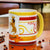 SUBLIMART: Palio di Siena Porcelain printed mug - Yellow Handle & Rim - Design by Mario Bruno - MONTONE (Ram)