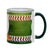 SUBLIMART: Palio di Siena Porcelain printed mug - Green Handle & Rim - Design by Mario Bruno - OCA (Goose)