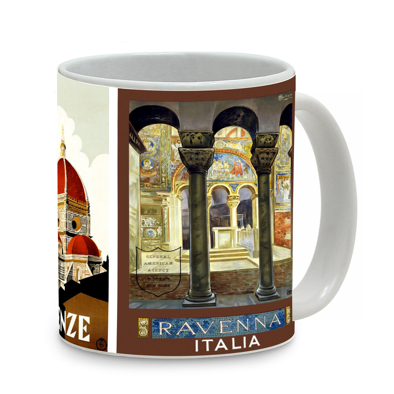 SUBLIMART: Bella Italia - Mug featuring Italian vintage posters (Firenze-Roma-Ravenna)