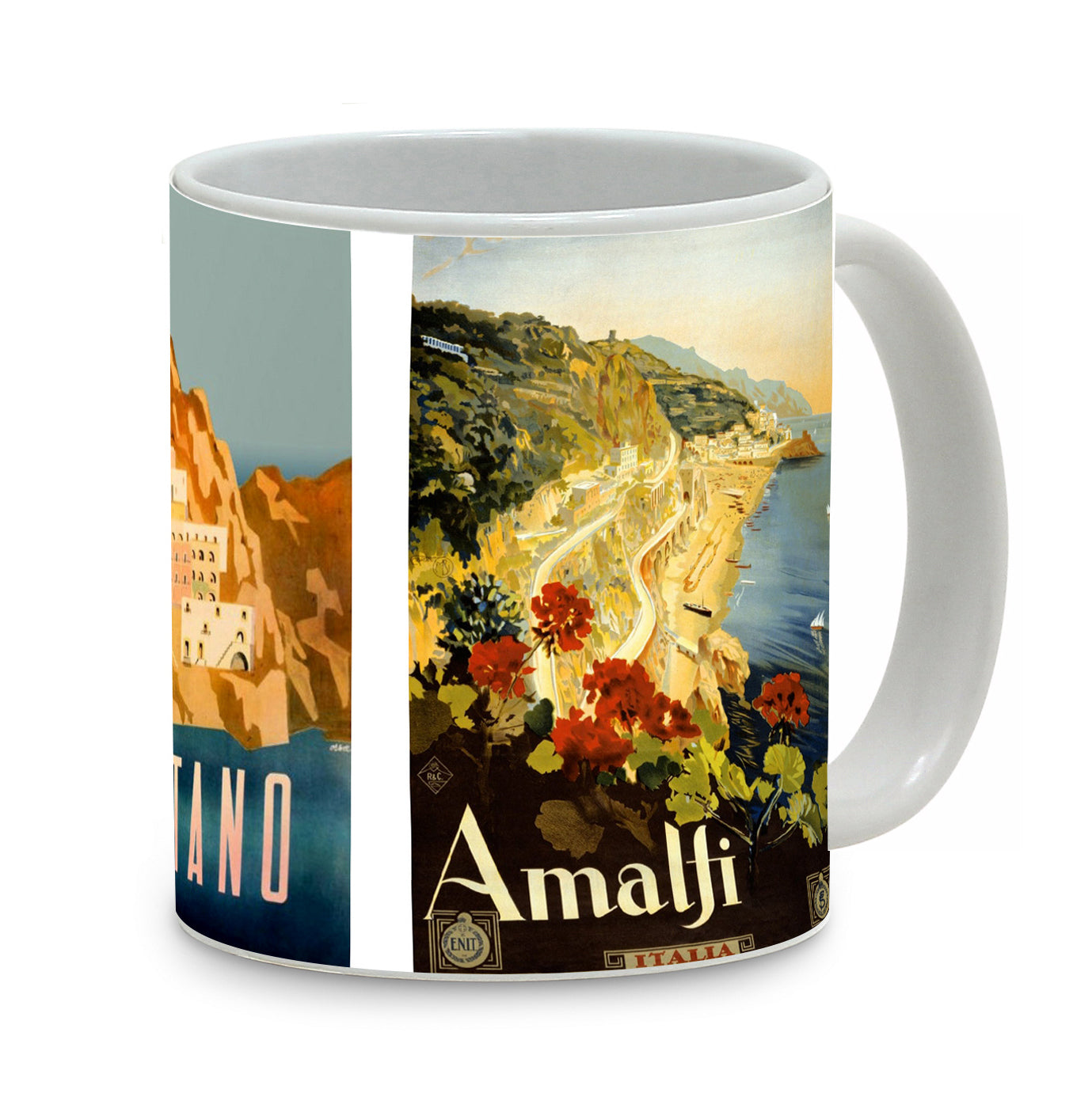 SUBLIMART: Bella Italia - Mug featuring Italian vintage posters (Taormina-Positano-Amalfi)