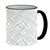 SUBLIMART: Lineart - Mug with black handle and rim featuring hand drawn line drawings. (Design #15)