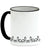 SUBLIMART: Lineart - Mug with black handle and rim featuring hand drawn line drawings. (Design #25)