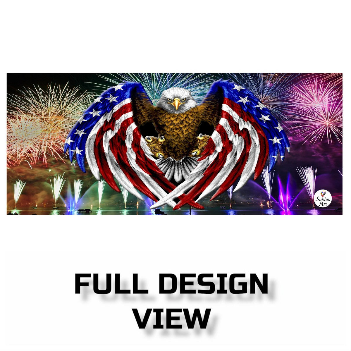 SUBLIMART: Patriotic Mug '4th of July Mug - Eagle & Fireworks" (Design 45)