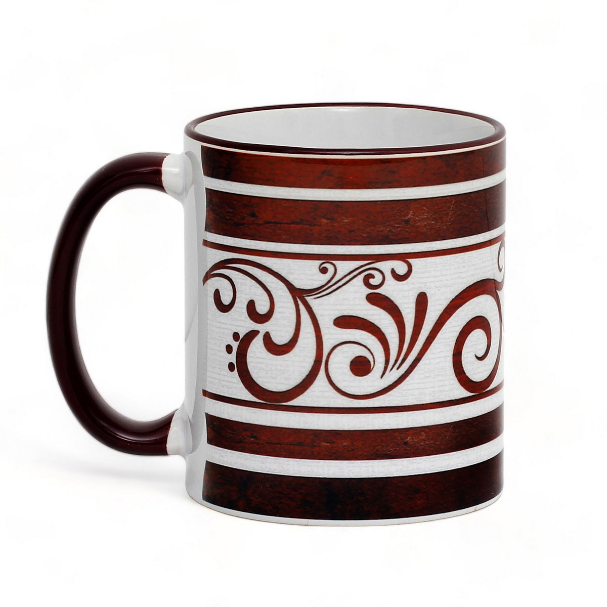 SUBLIMART: Ricco Italia Mug Maroon Handle+Rim - by Mario Bruno (Design 6393)