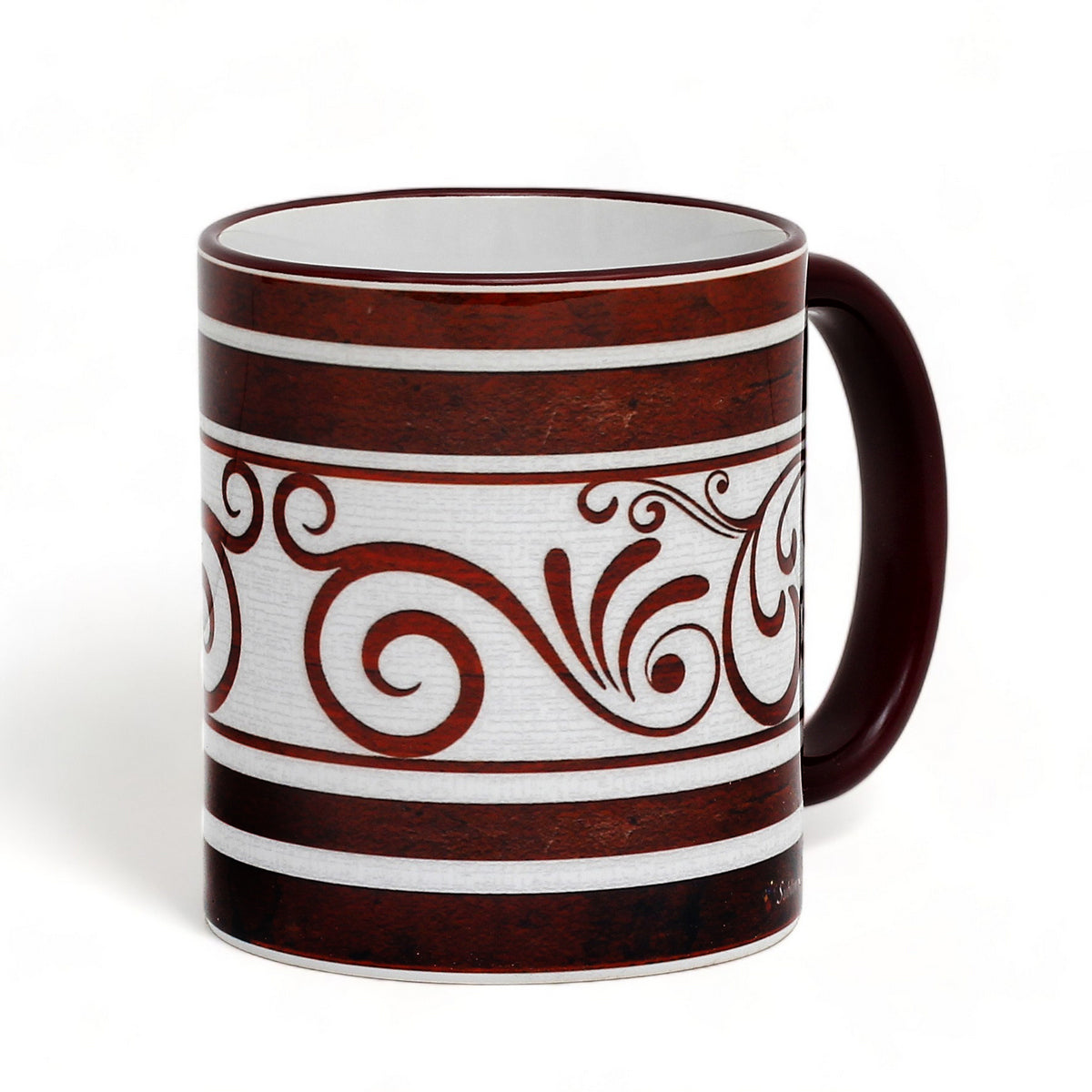 SUBLIMART: Ricco Italia Mug Maroon Handle+Rim - by Mario Bruno (Design 6393)