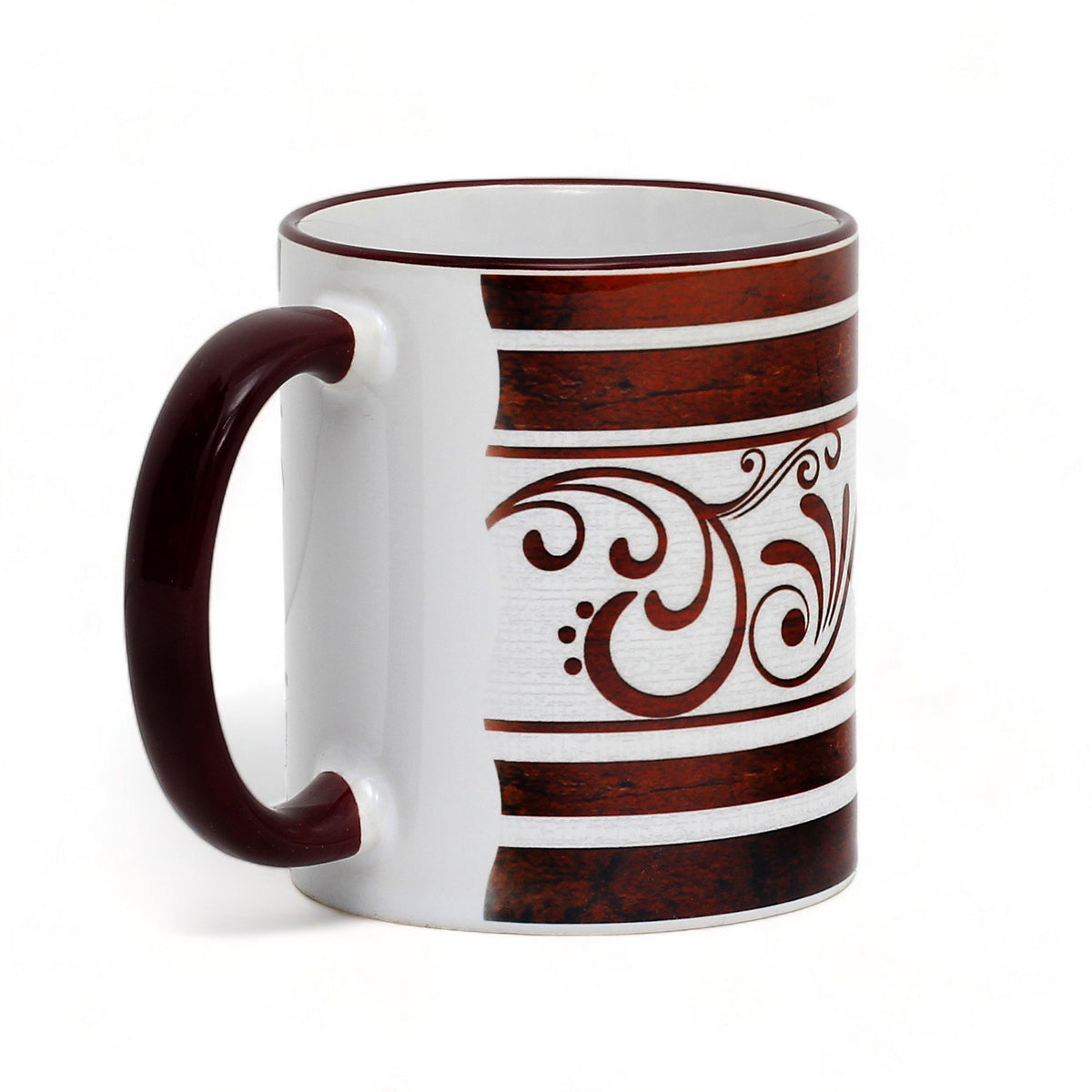 SUBLIMART: Ricco Italia Mug Maroon Handle+Rim - by Mario Bruno (Design 6393)