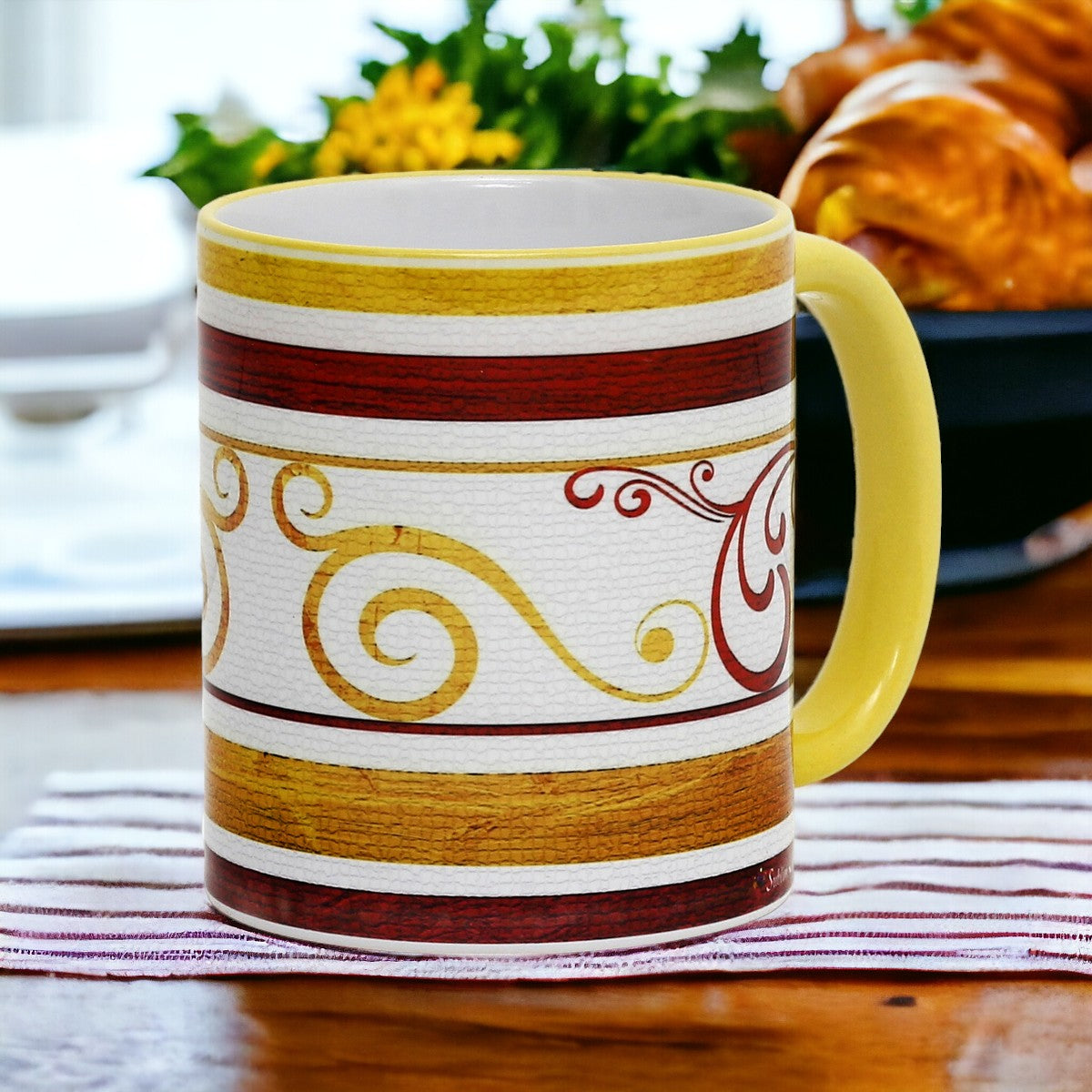 SUBLIMART: Ricco Italia Mug Yellow Handle+Rim - by Mario Bruno (Design 6405)