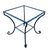 CERAMIC STONE TABLE SQUARE + IRON BASE: POSITANO VIETRI AMALFI Design with Blue Rim