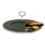 ARTE ITALICA PERLINA: Tid Bit Server Green Glass Tray with Metal rim - Golden or Chrome Oval Metal Handle - artisticaitalian.com