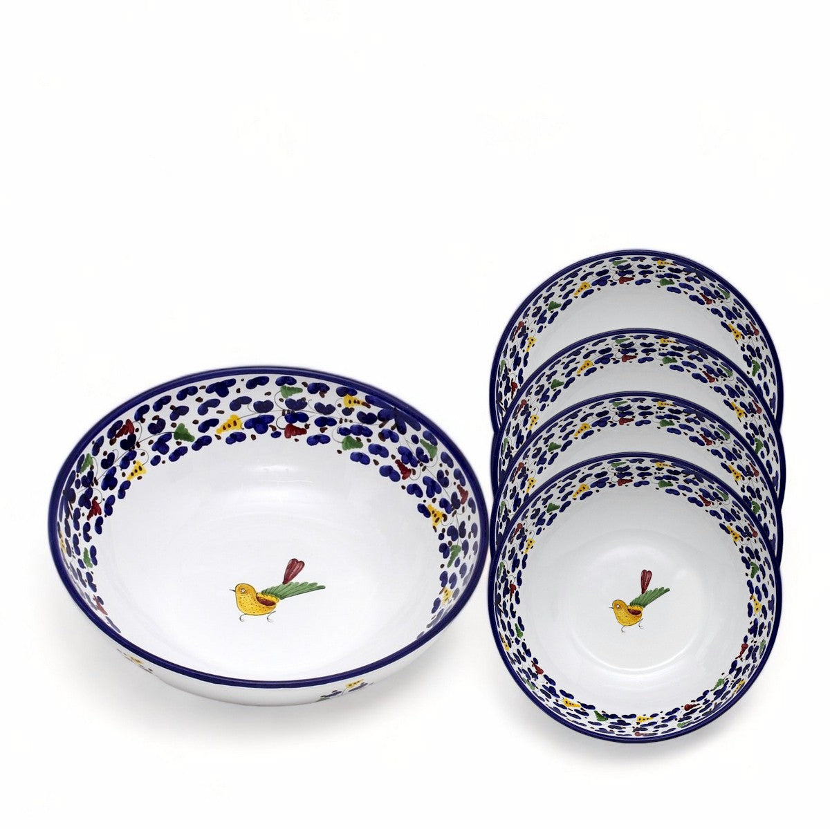 ARABESCO BLUE DERUTA: Five Pieces Pasta/Salad Bundle