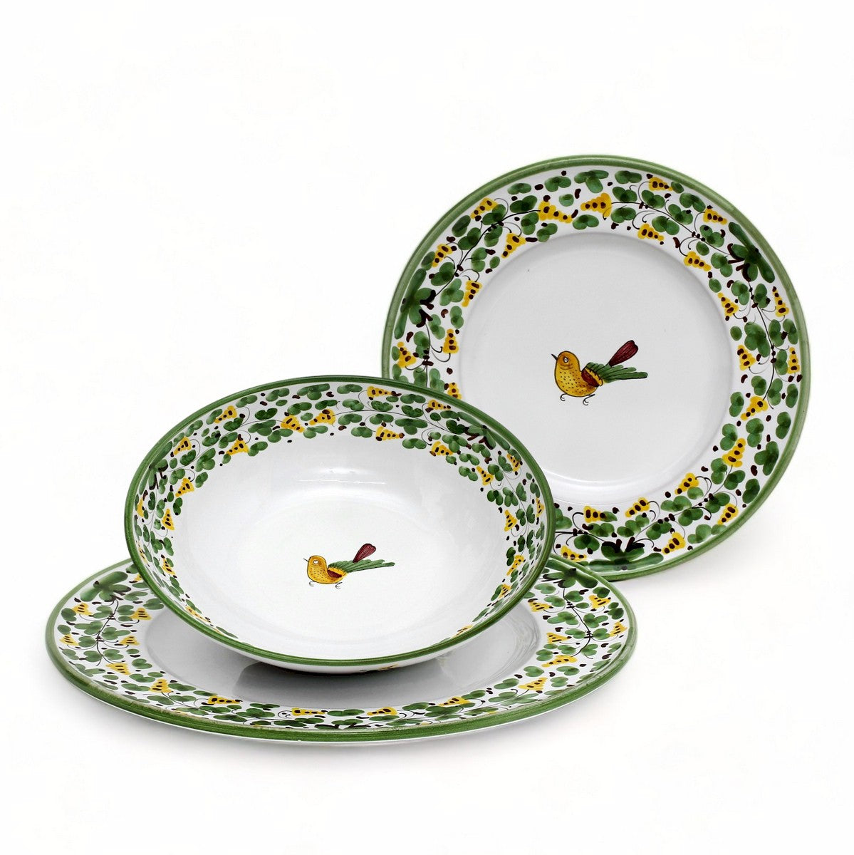 ARABESCO VERDE DERUTA: Three Pieces Place Setting Bundle