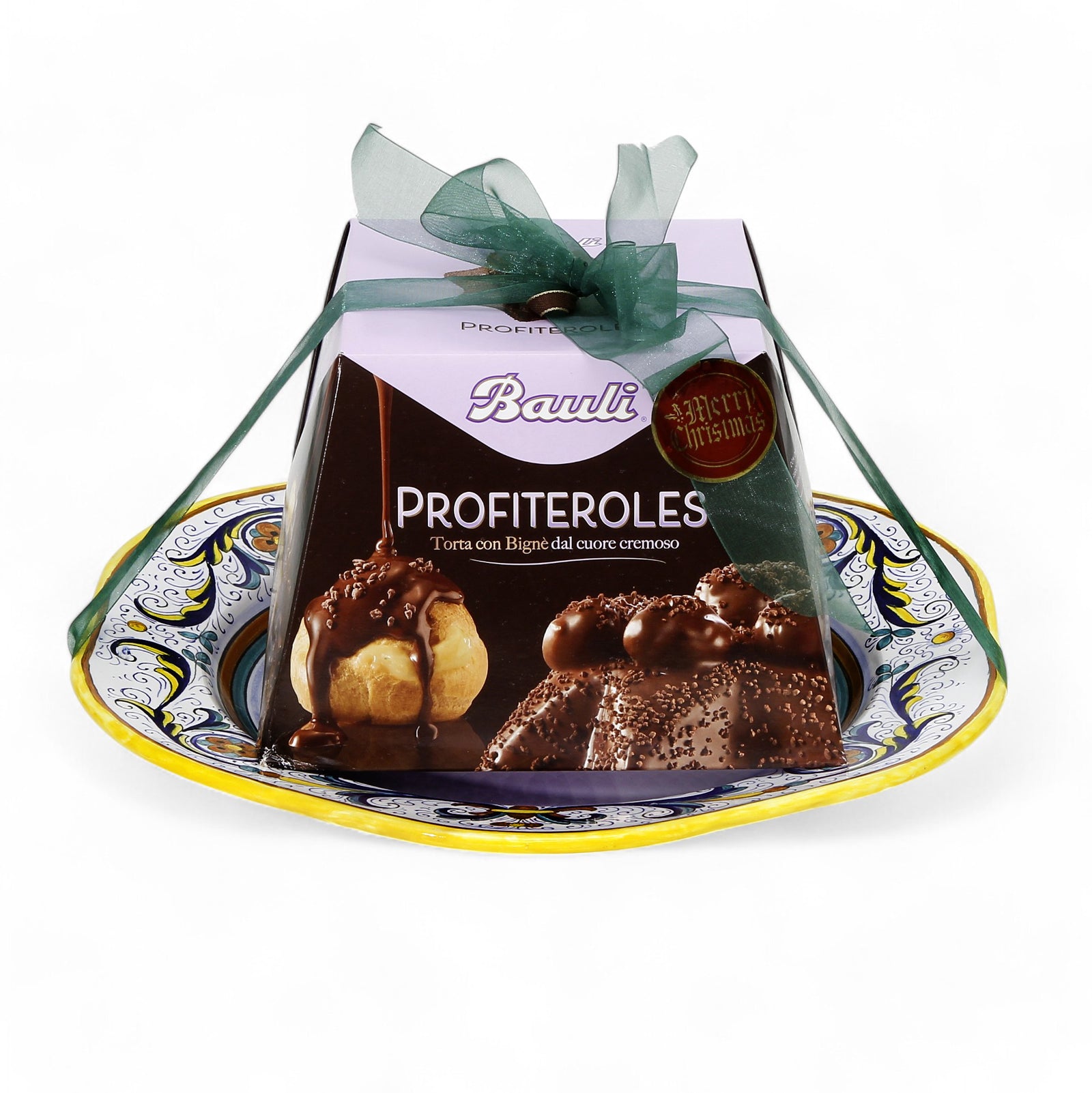 RICCO DERUTA DELUXE: Hexagonal Platter + PROFITEROLES Bauli Panettone Holidays Bundle