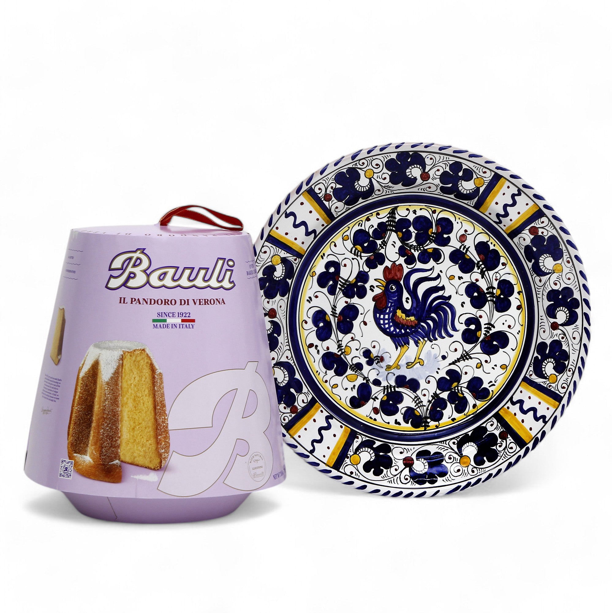 ORVIETO BLUE ROOSTER: Charger Buffet Platter + Pandoro Bauli Holidays Bundle