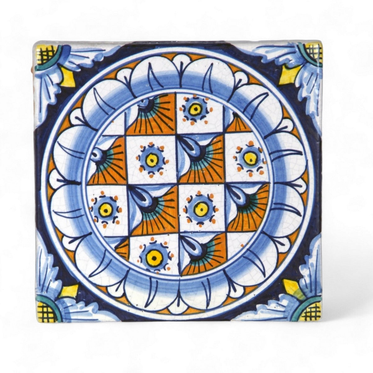 ANTICA DERUTA: Deluxe Hand Painted Ceramic Authentic Deruta Tile