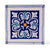 ANTICA DERUTA: Hand Painted Ceramic Authentic Deruta Tile Vario Deruta Fondo Blue+Teal