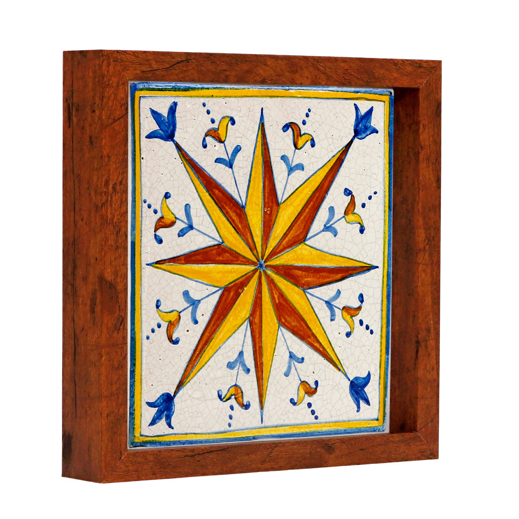 ANTICA DERUTA: Hand Painted Ceramic Deruta Wall Hung Tile 8&quot; (PT/14)