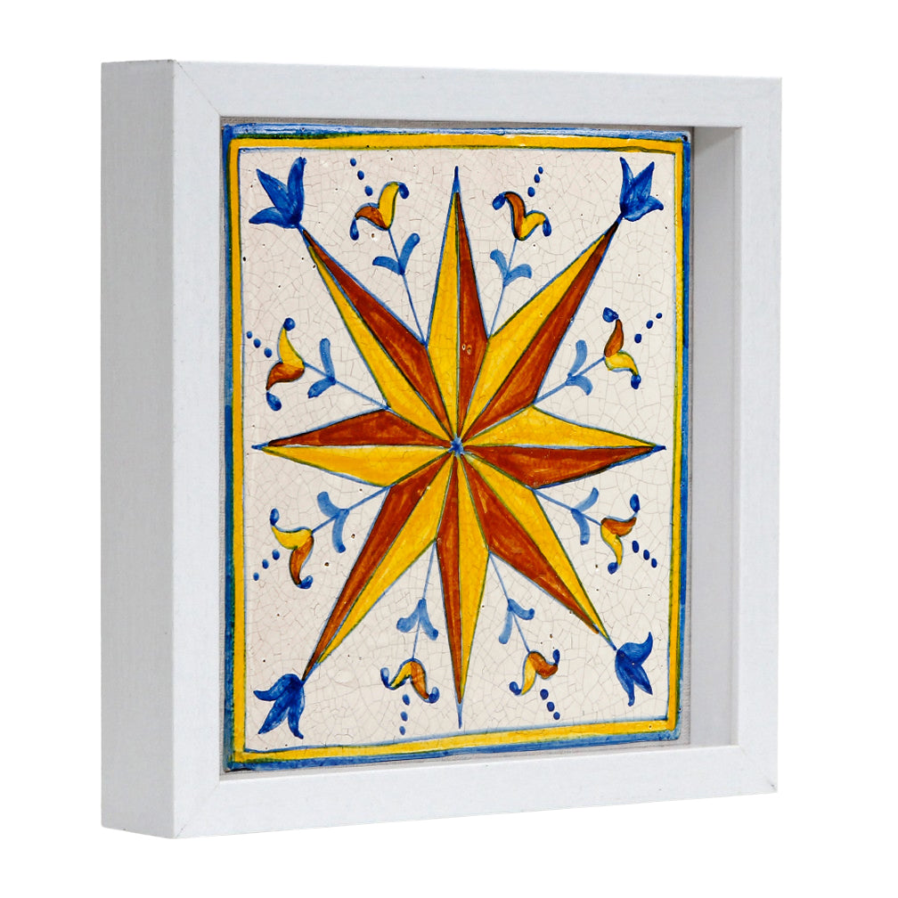 ANTICA DERUTA: Hand Painted Ceramic Deruta Wall Hung Tile 8" (PT/14)