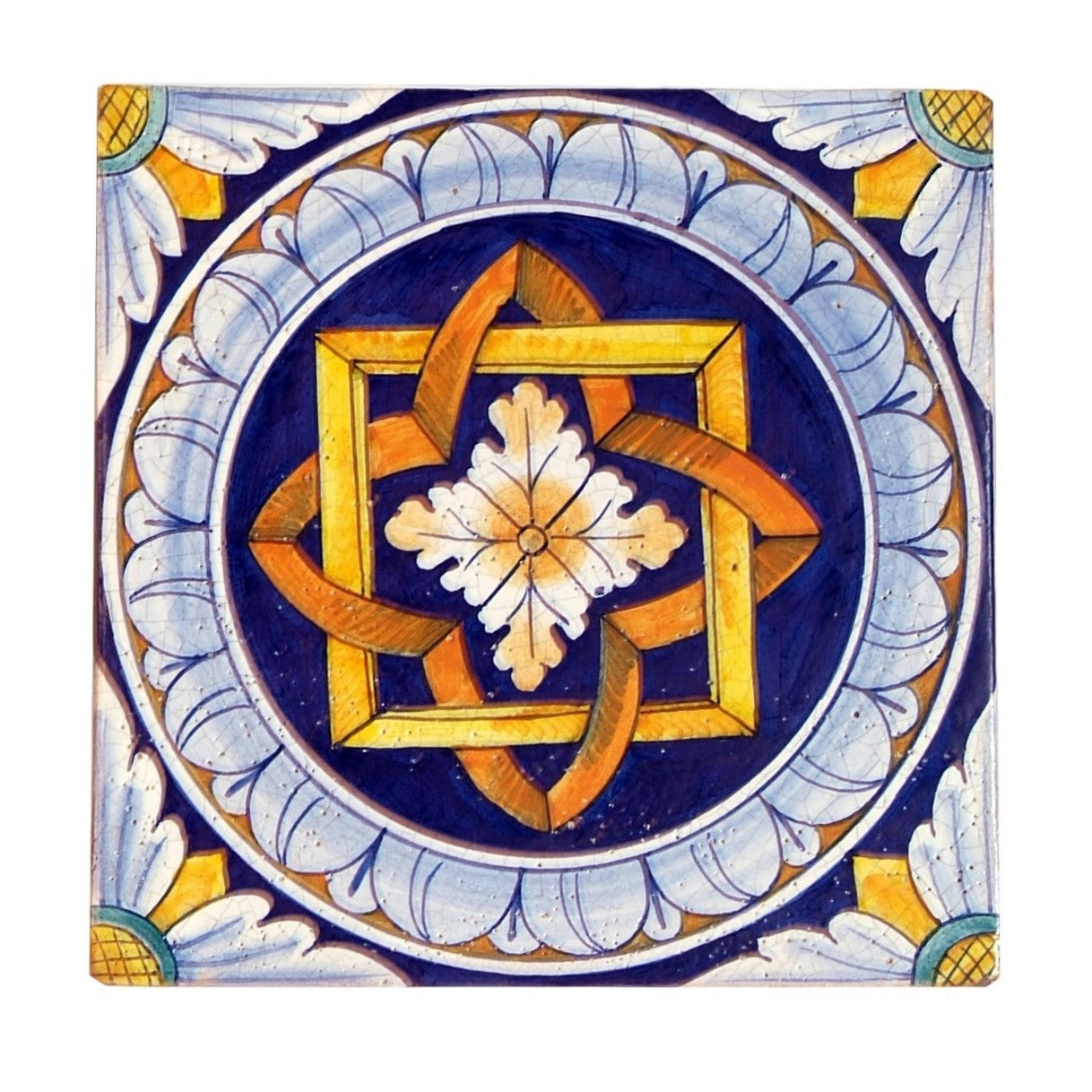 ANTICA DERUTA: Deluxe Hand Painted Ceramic Authentic Deruta Tile