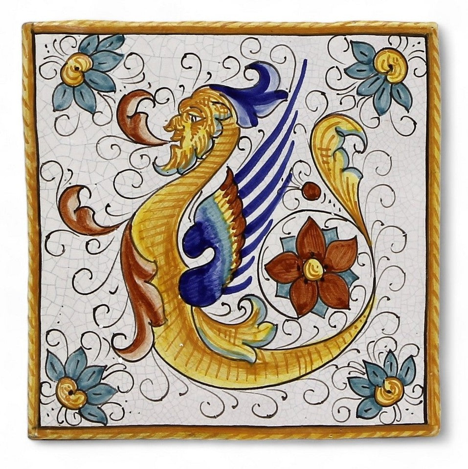 ANTICA DERUTA: Hand Painted Ceramic Authentic Deruta Tile