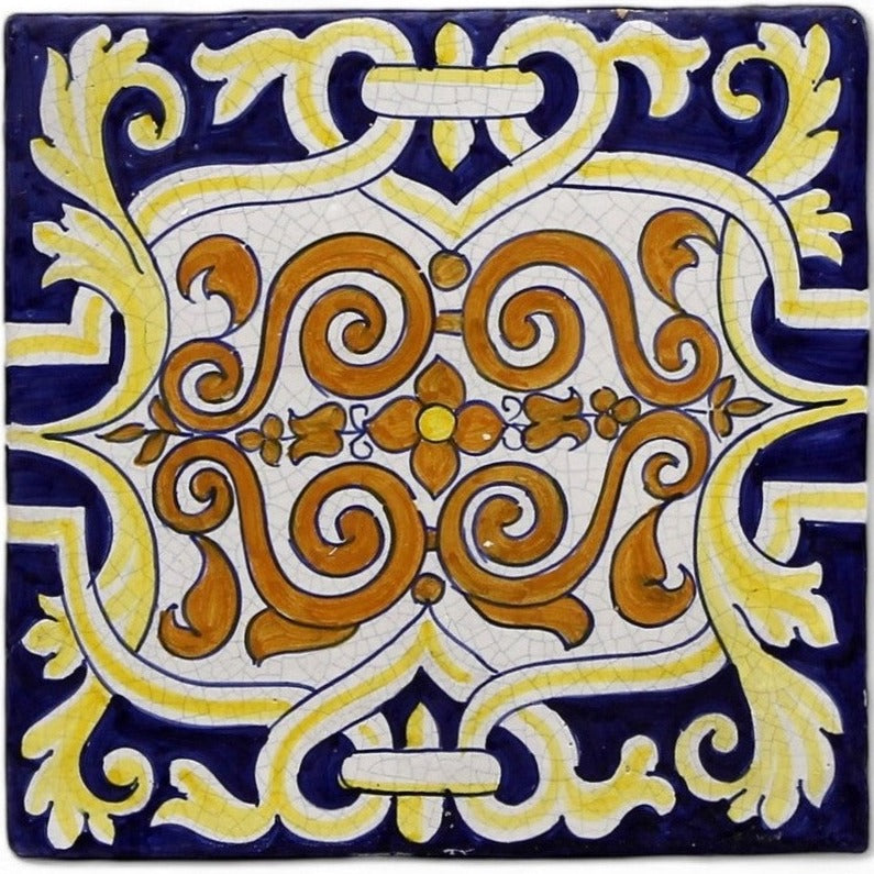 ANTICA DERUTA: Deluxe Hand Painted Ceramic Authentic Deruta Tile