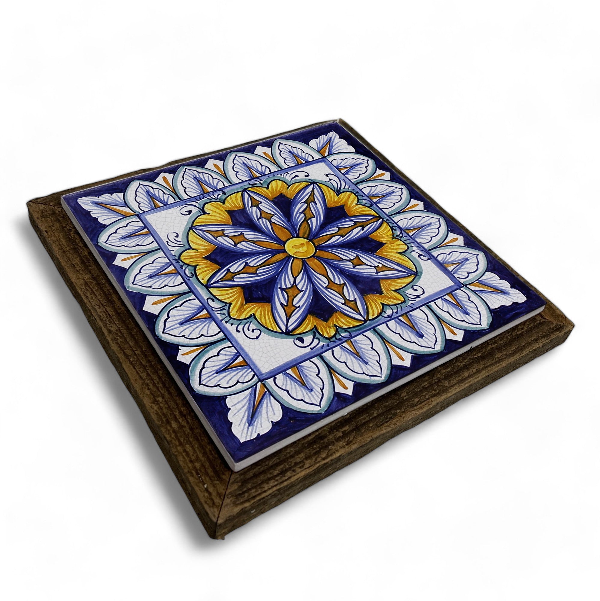 ANTICA DERUTA: Hand Painted Ceramic Deruta Wall Hung Tile 8" (PT/43)