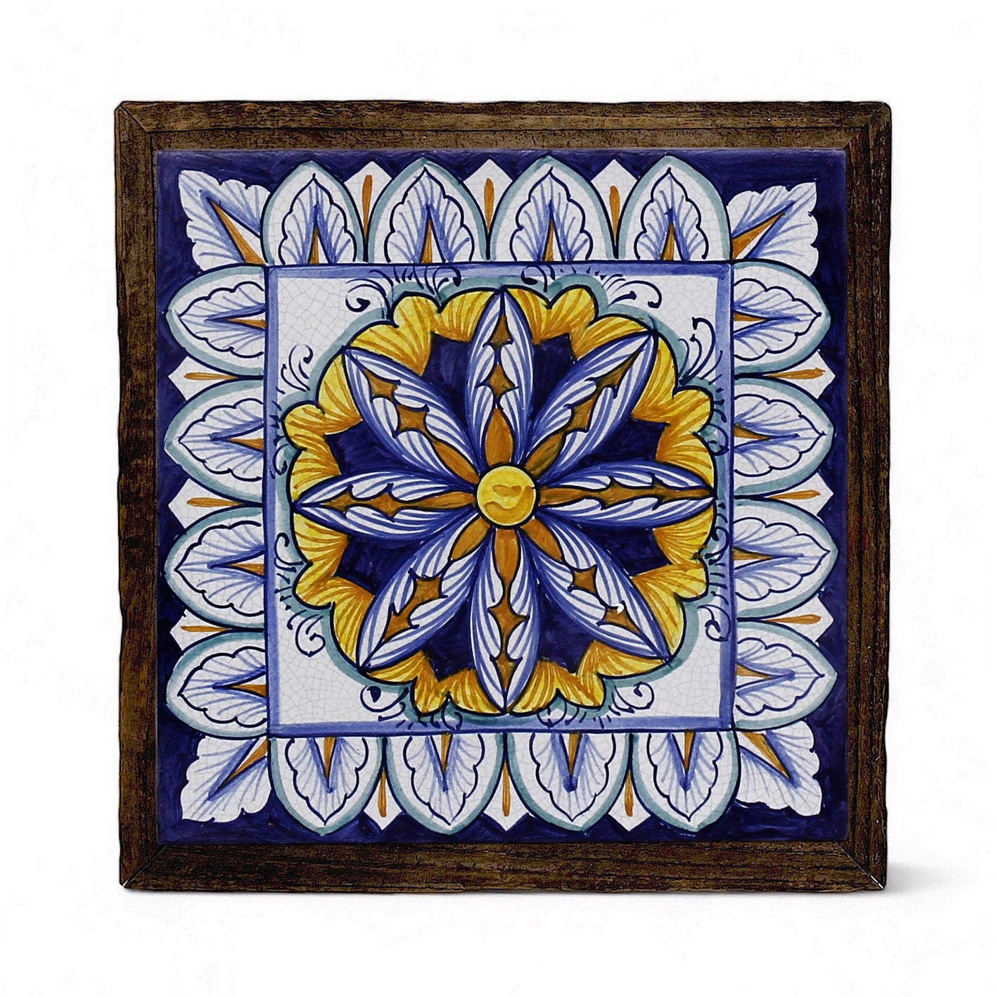 ANTICA DERUTA: Hand Painted Ceramic Deruta Wall Hung Tile 8" (PT/43)