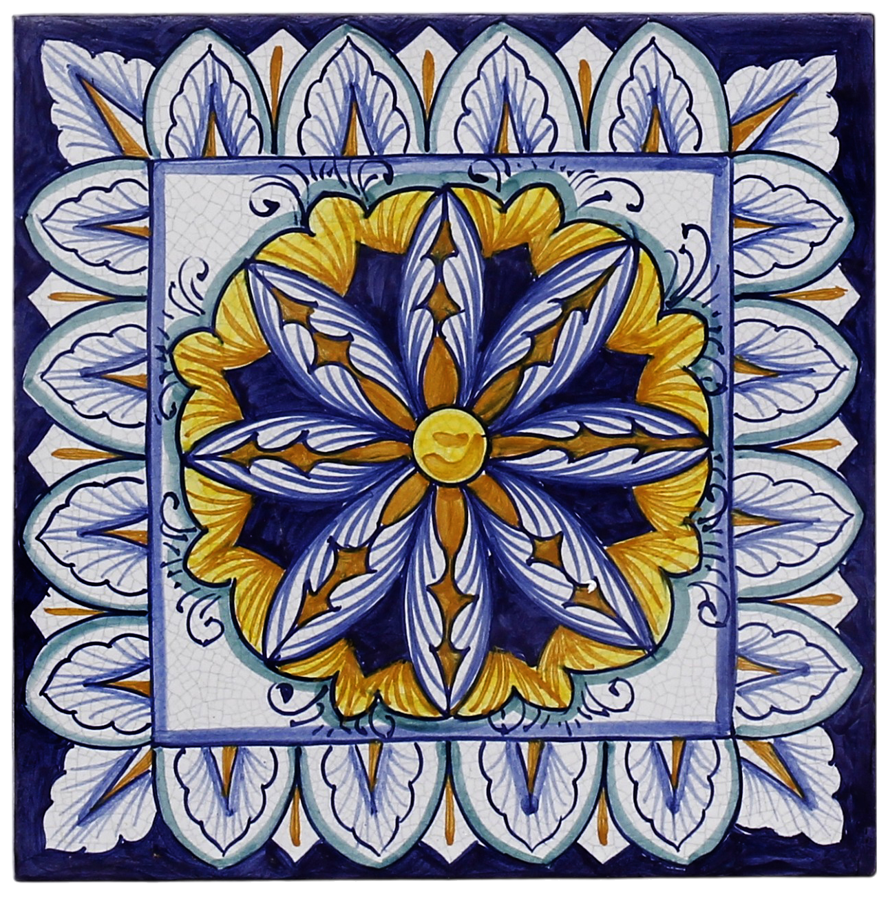 ANTICA DERUTA: Hand Painted Ceramic Deruta Wall Hung Tile 8" (PT/43)