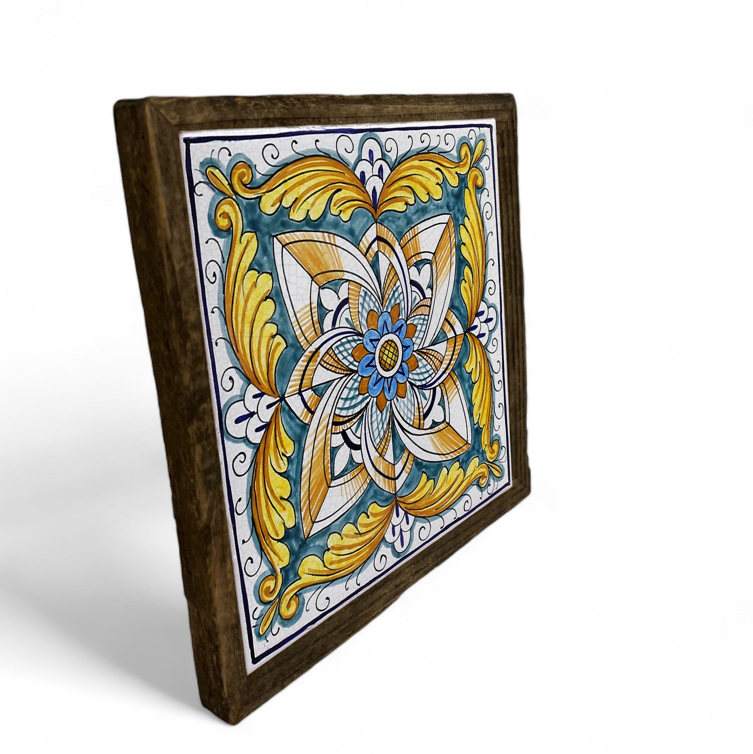 ANTICA DERUTA: Hand Painted Ceramic Deruta Wall Hung Tile 8" (PT/55)