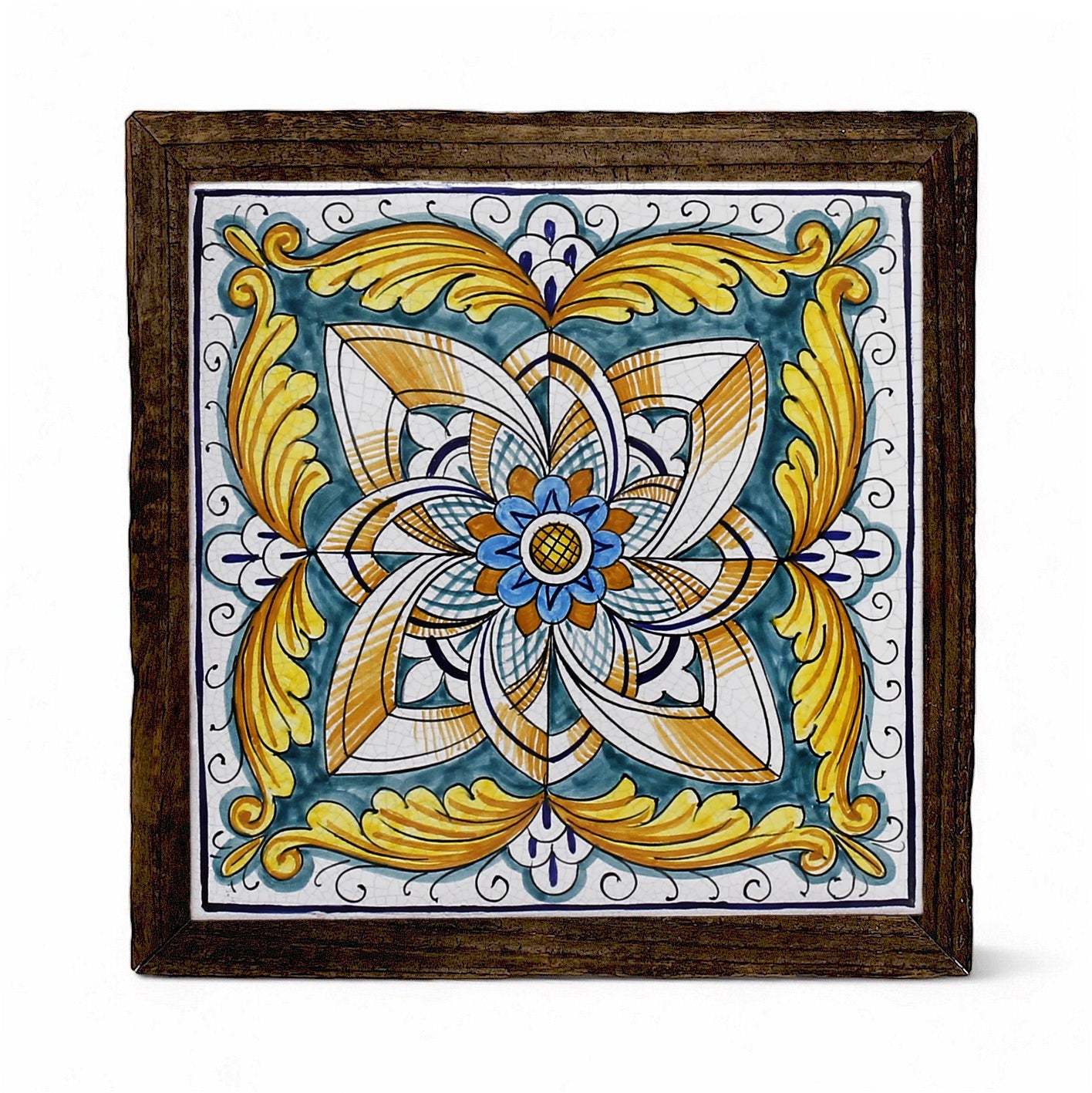 ANTICA DERUTA: Hand Painted Ceramic Deruta Wall Hung Tile 8" (PT/55)