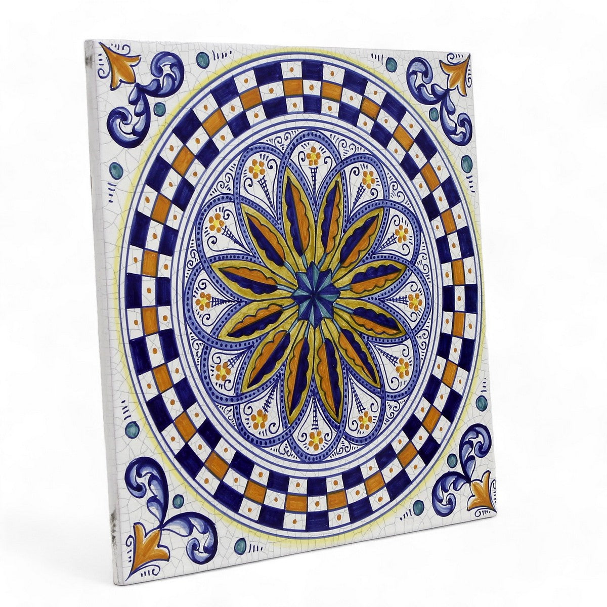 ANTICA DERUTA: Large Hand Painted Ceramic Authentic Deruta Tile