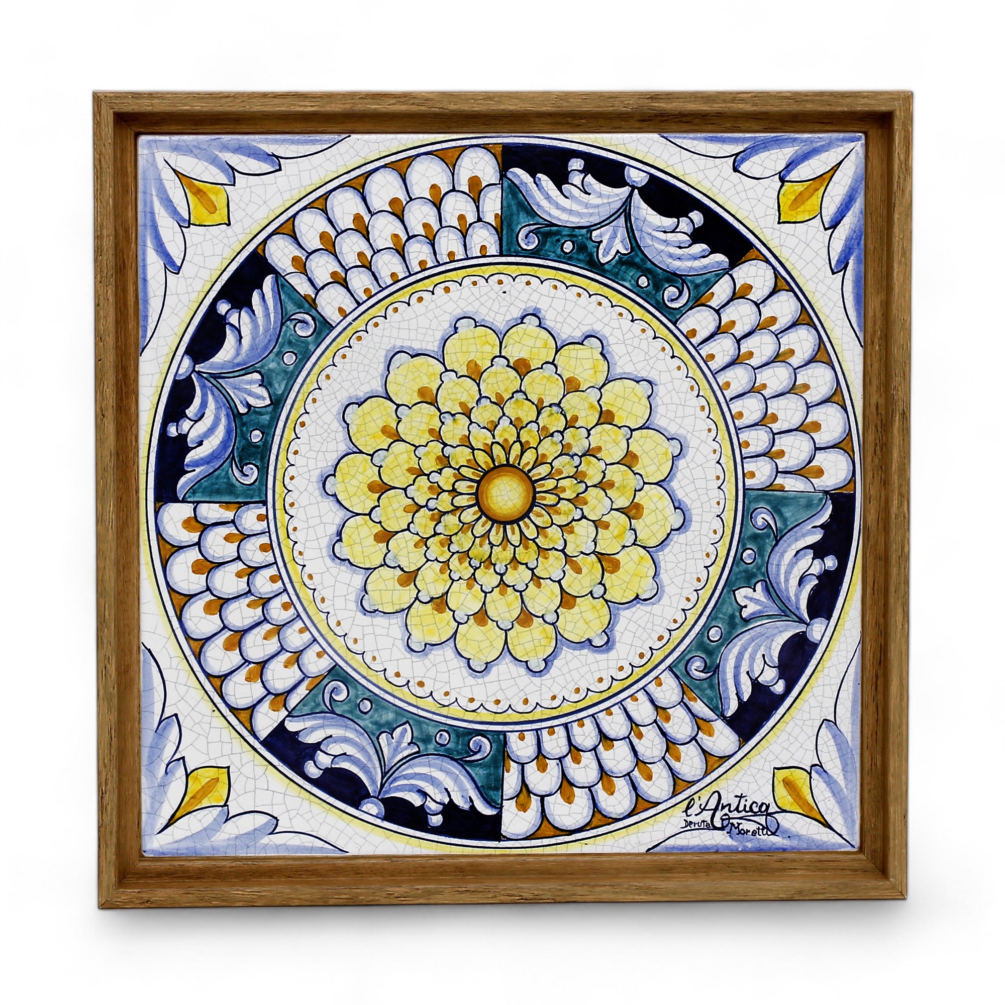 ANTICA DERUTA: Hand Painted Ceramic Deruta Wall Hung Tile 12" (PT/DR10)