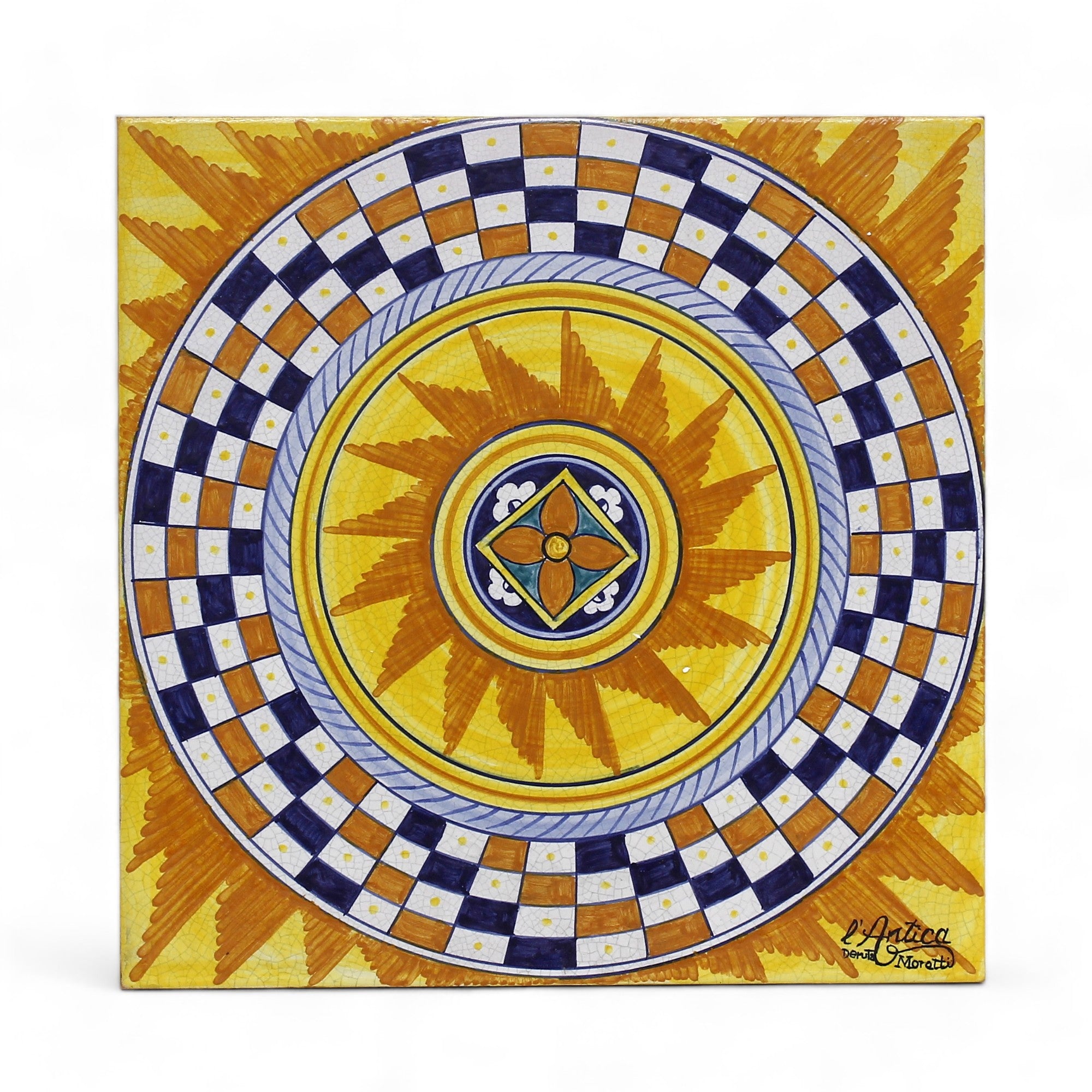 ANTICA DERUTA: Hand Painted Ceramic Deruta Wall Hung Tile 12" (PT/DR13)