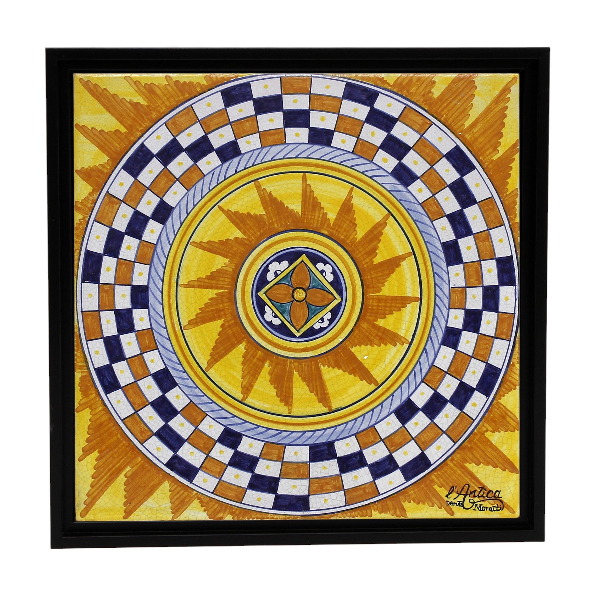 ANTICA DERUTA: Hand Painted Ceramic Deruta Wall Hung Tile 12" (PT/DR13)