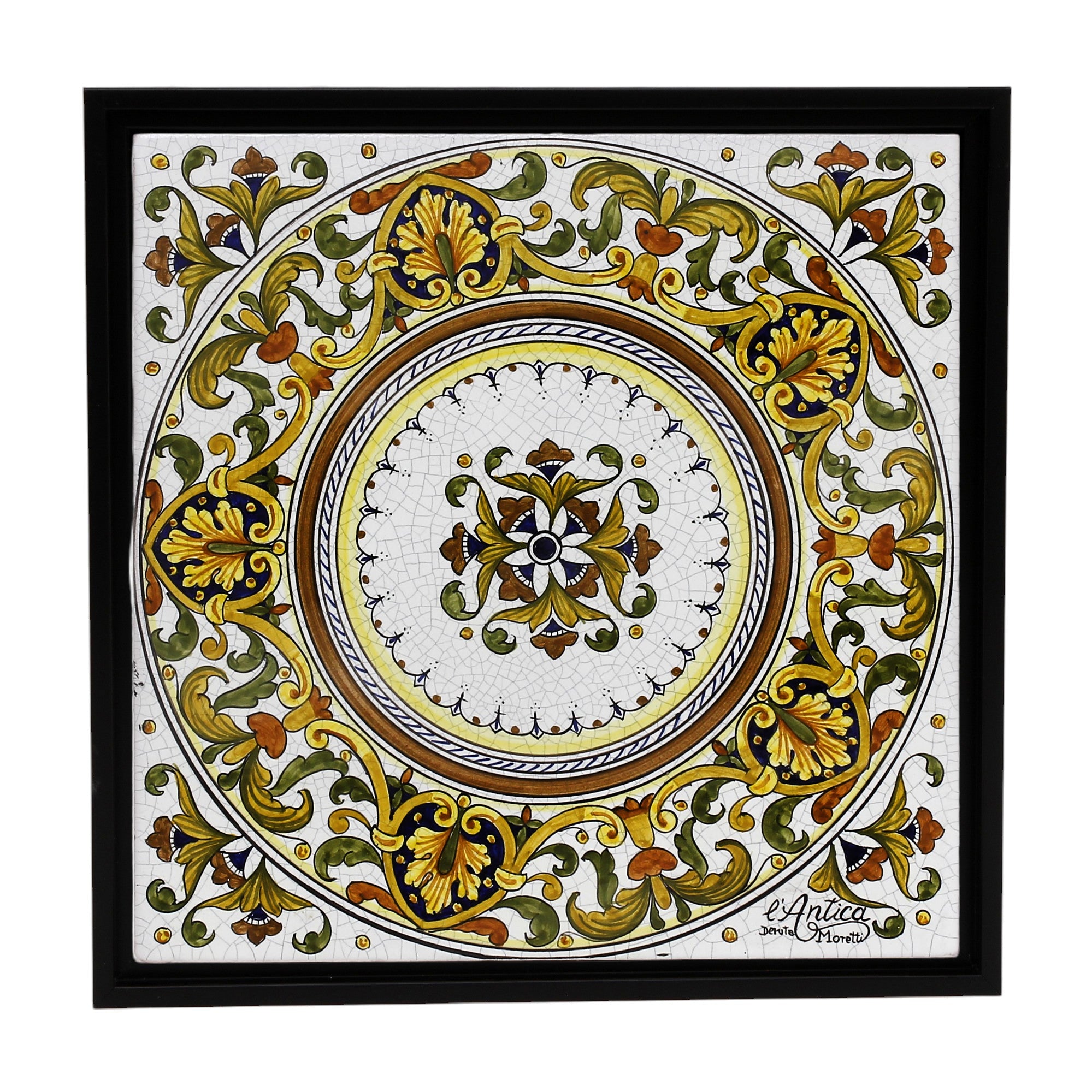 ANTICA DERUTA: Hand Painted Ceramic Deruta Wall Hung Tile 12" (PT/DR14)