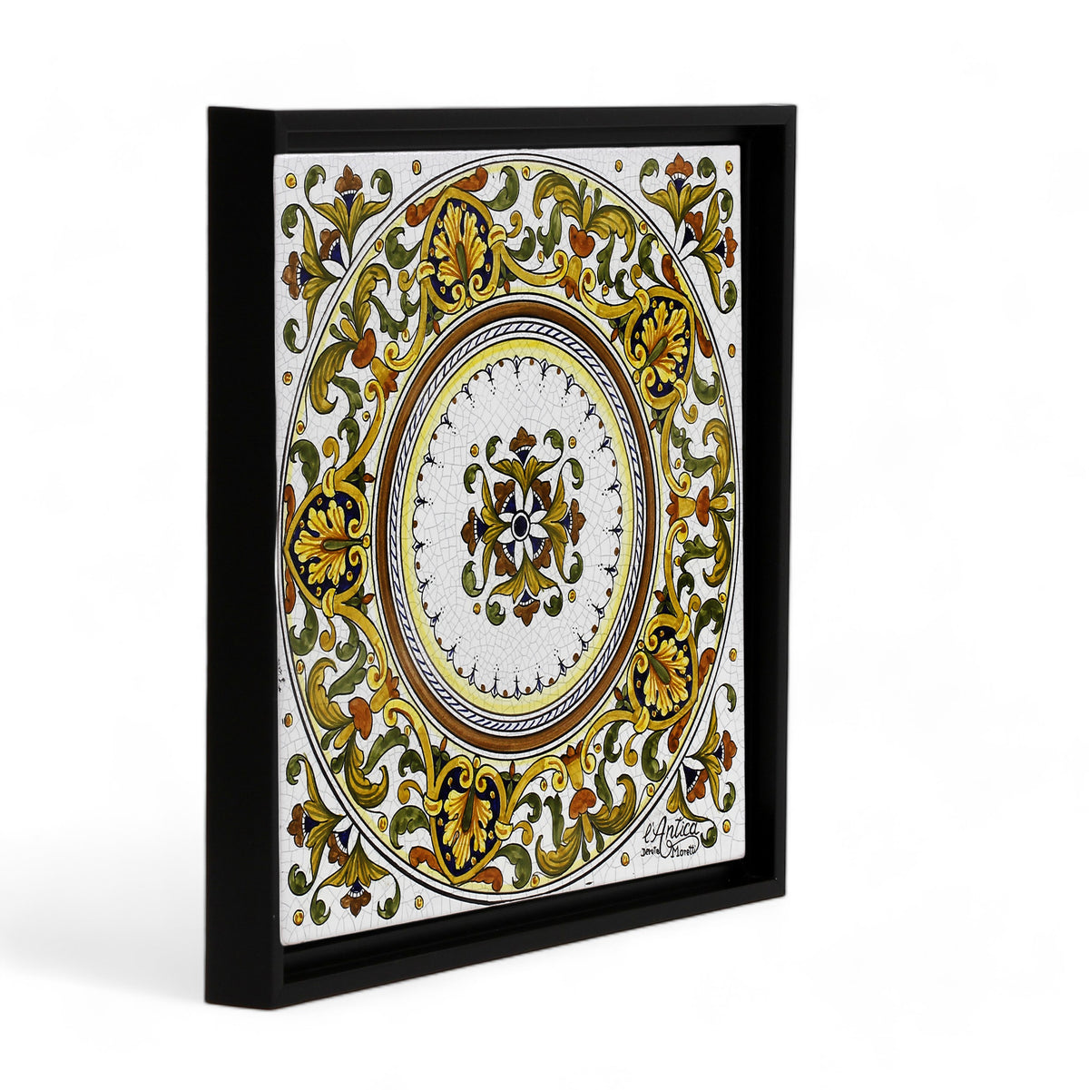 ANTICA DERUTA: Hand Painted Ceramic Deruta Wall Hung Tile 12&quot; (PT/DR14)