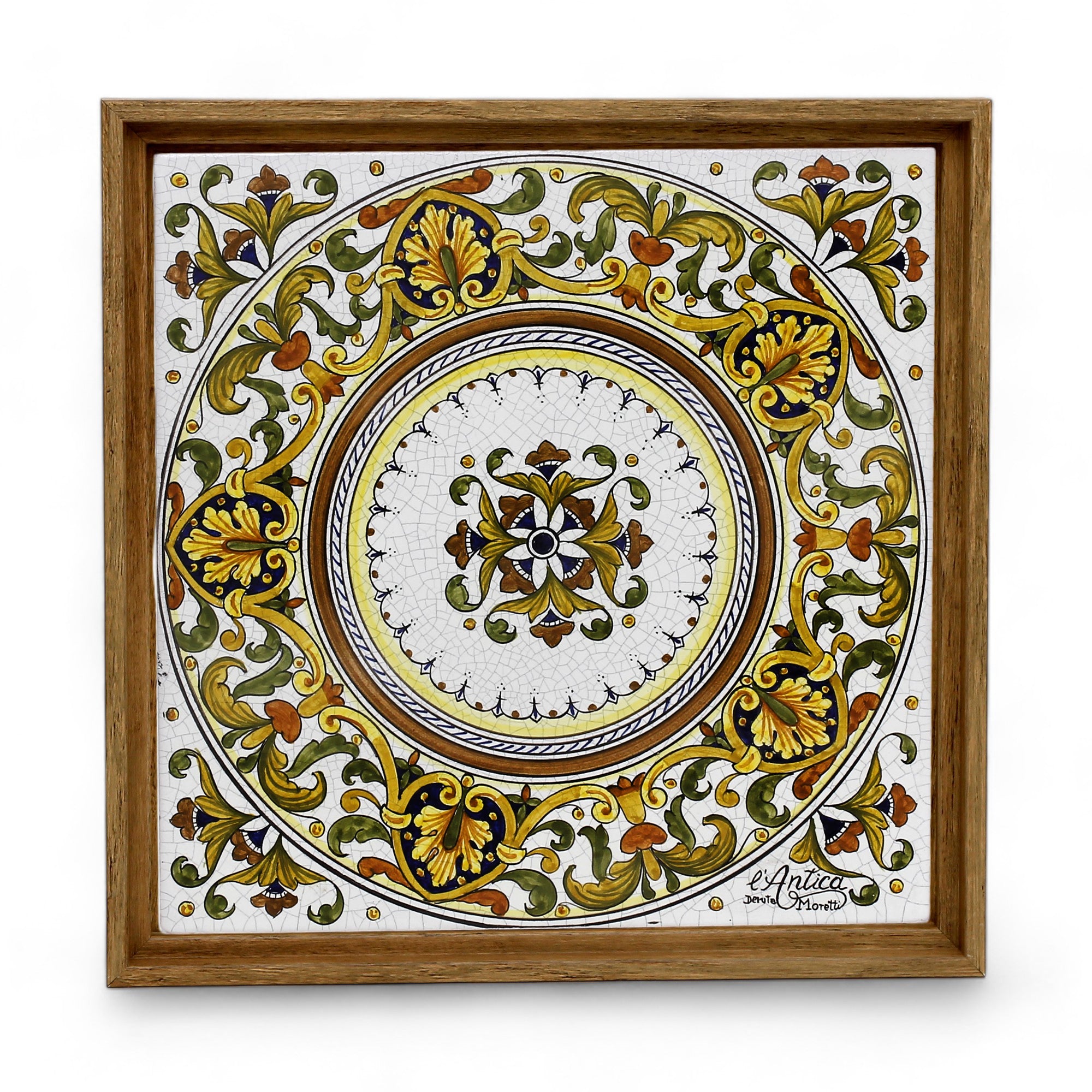 ANTICA DERUTA: Hand Painted Ceramic Deruta Wall Hung Tile 12" (PT/DR14)