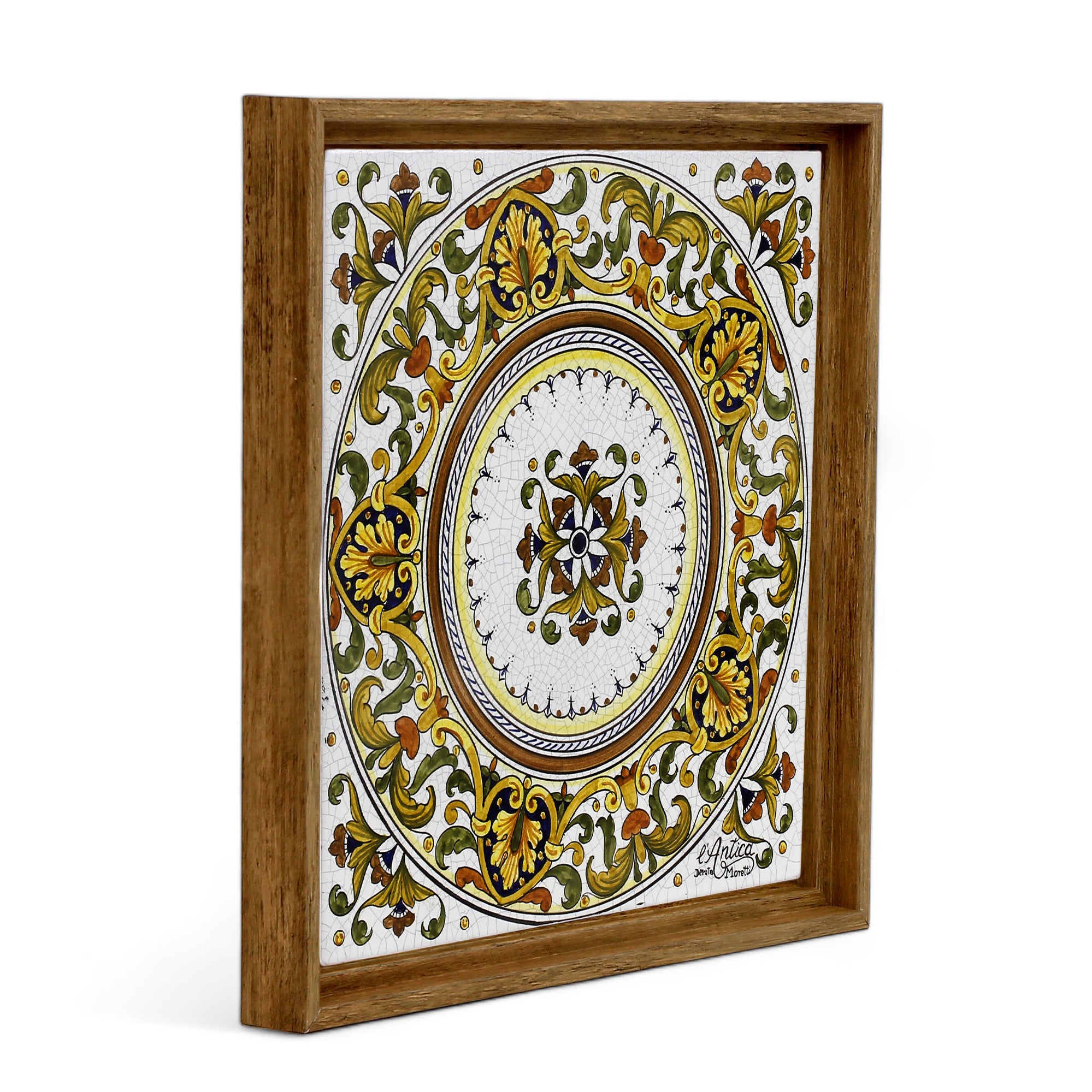 ANTICA DERUTA: Hand Painted Ceramic Deruta Wall Hung Tile 12" (PT/DR14)