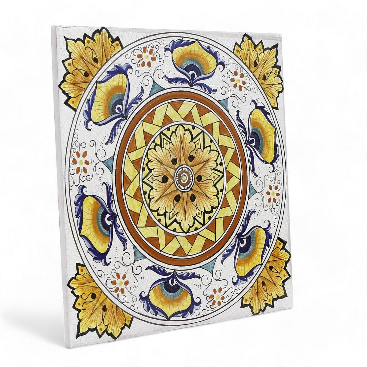 ANTICA DERUTA: Large Hand Painted Ceramic Authentic Deruta Tile