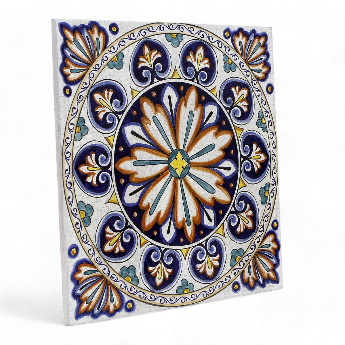 ANTICA DERUTA: Large Hand Painted Ceramic Authentic Deruta Tile